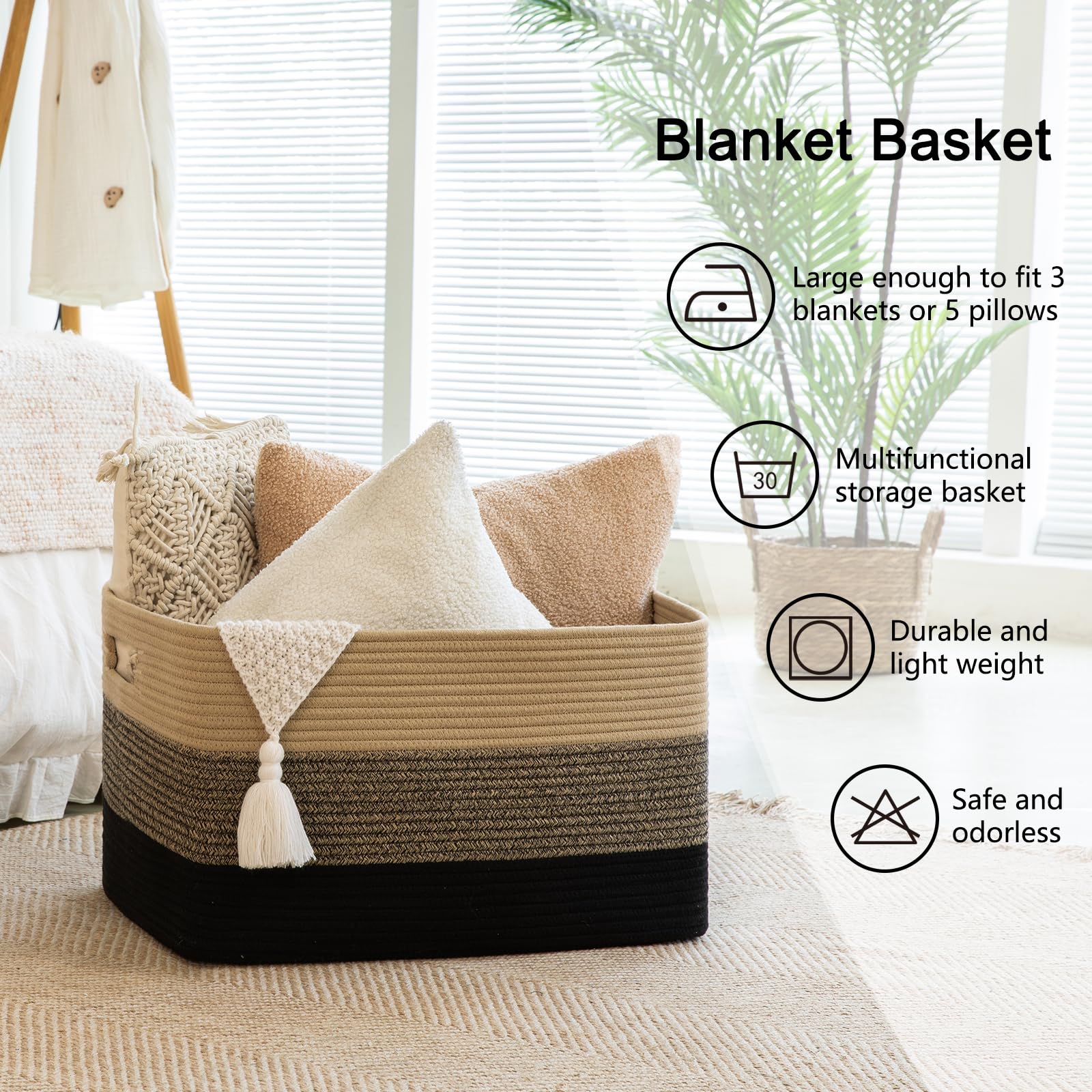 OIAHOMY versatile basket fits bedrooms, nurseries, living rooms and bathrooms