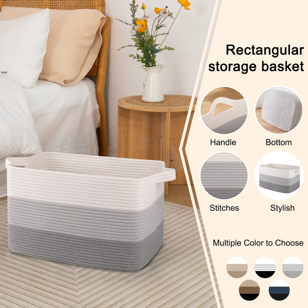 OIAHOMY nursery toy storage basket gradient grey keeps toys tidy.