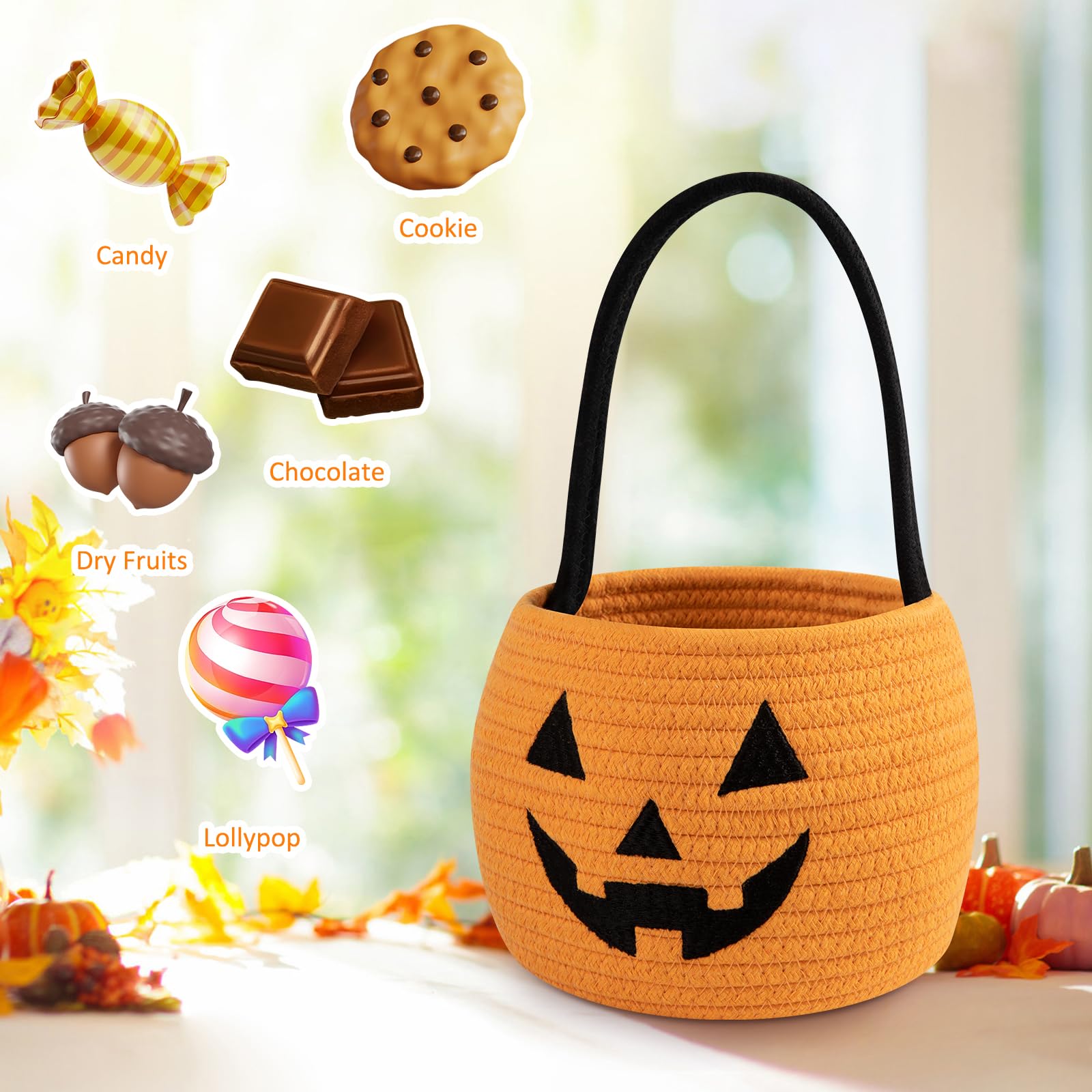 OIAHOMY pumpkin basket storage use keeps small toys and gifts organized