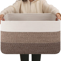 OIAHOMY rectangle blanket basket shape showing sturdy construction and size