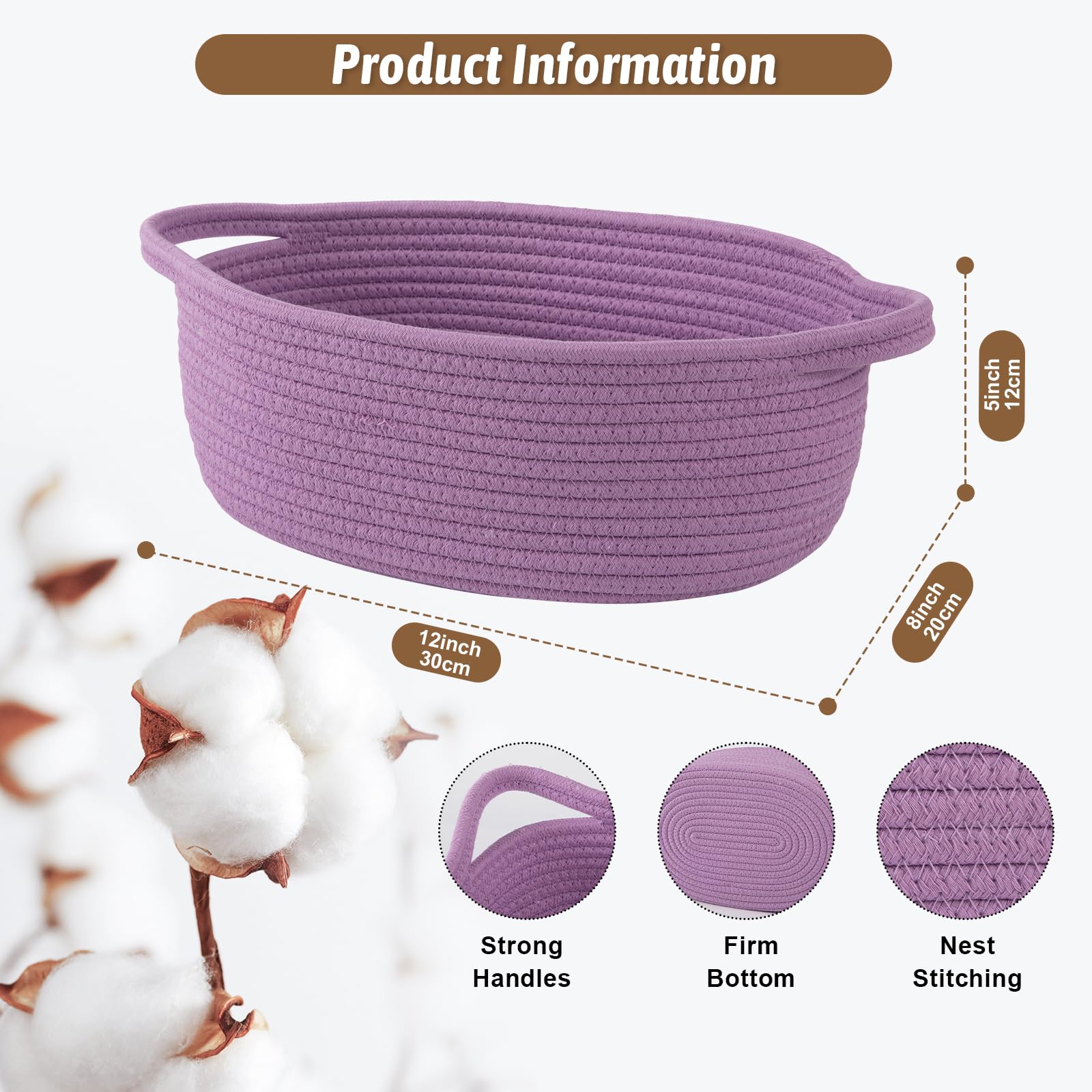OIAHOMY small rope basket standing empty demonstrates sturdy structure that holds its shape.
