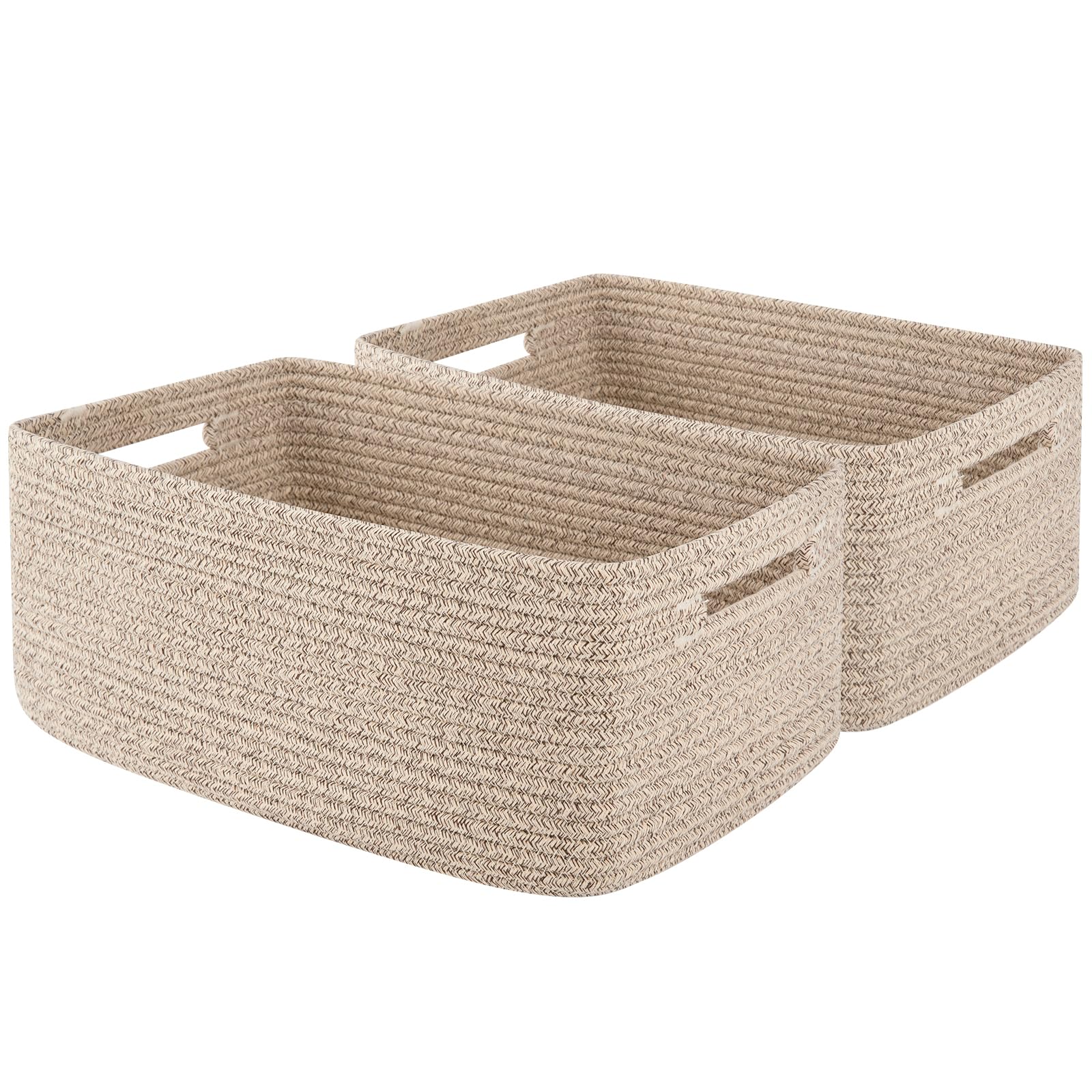 OIAHOMY storage basket 2pack on a shelf showing organized closet clutter reduction.