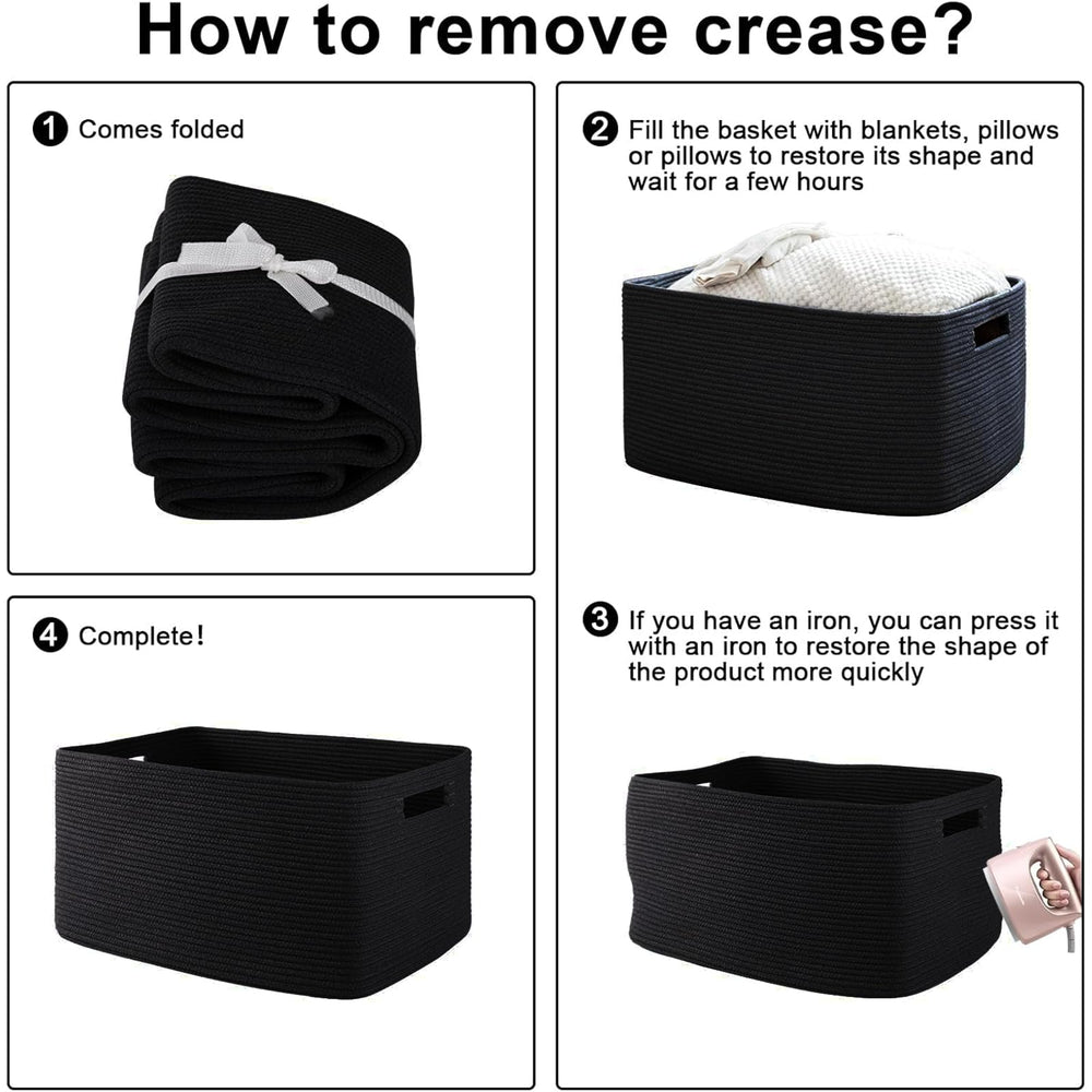 OIAHOMY storage basket reduces clutter in bedroom spaces