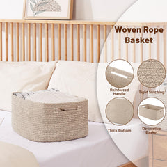 OIAHOMY storage basket close-up rope weave conveys softness and sturdy construction for daily use.