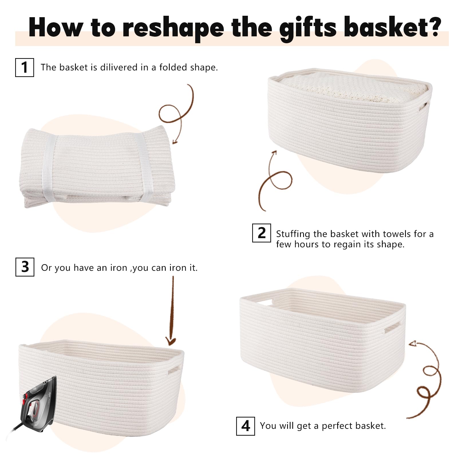 OIAHOMY basket folded packaging shows reshape and storage capability