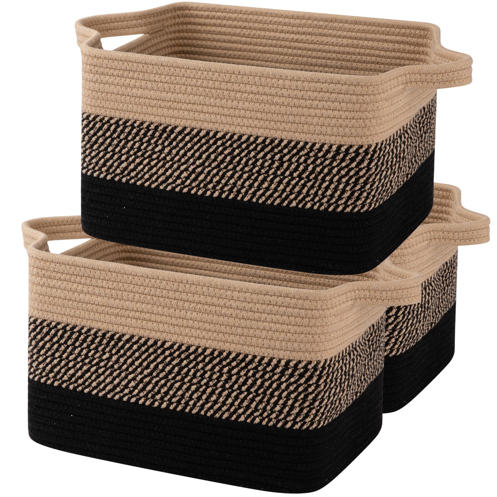 OIAHOMY storage basket front view shows ample capacity for living room organization.