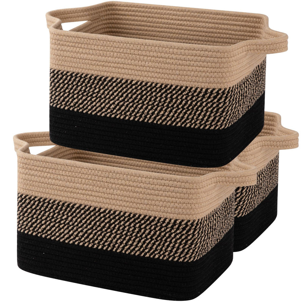 OIAHOMY storage basket front view shows ample capacity for living room organization.