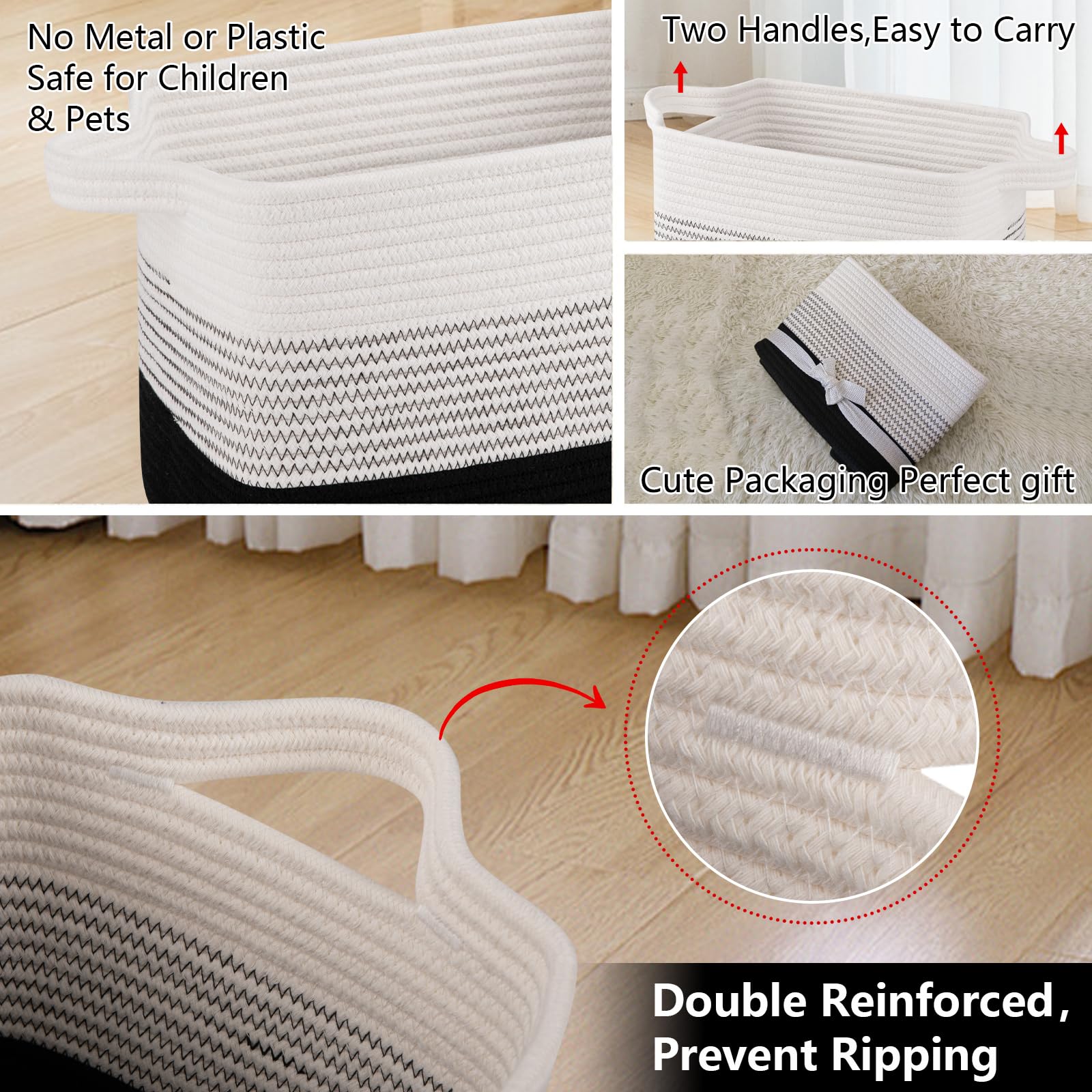 OIAHOMY storage basket gradient dark is washable for simple cleaning