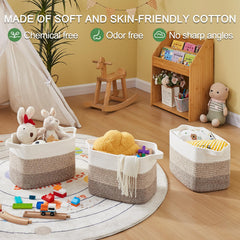 OIAHOMY storage basket with built-in handles shows comfortable grip for heavy items