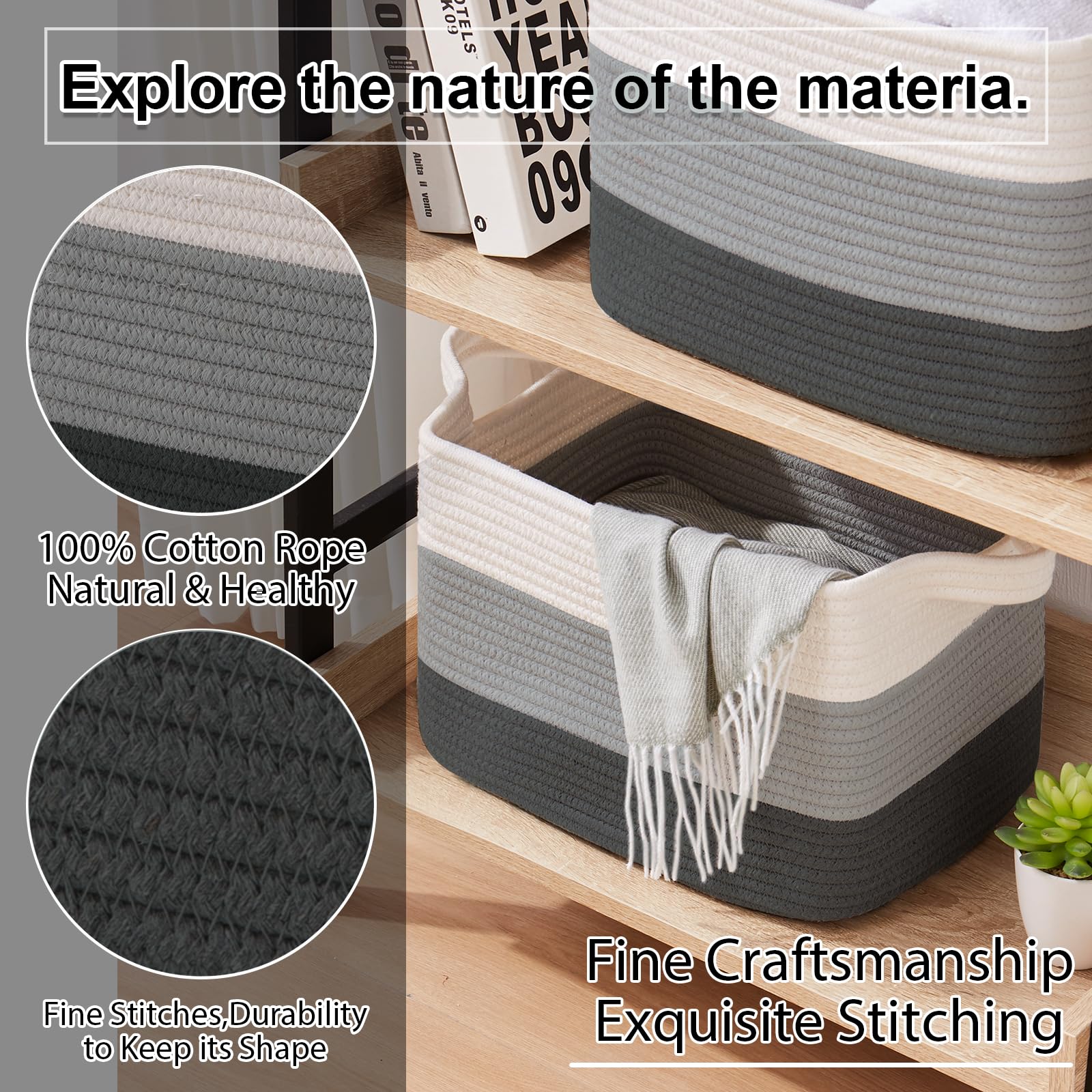 OIAHOMY storage basket multipurpose storage for toys, towels, and more.