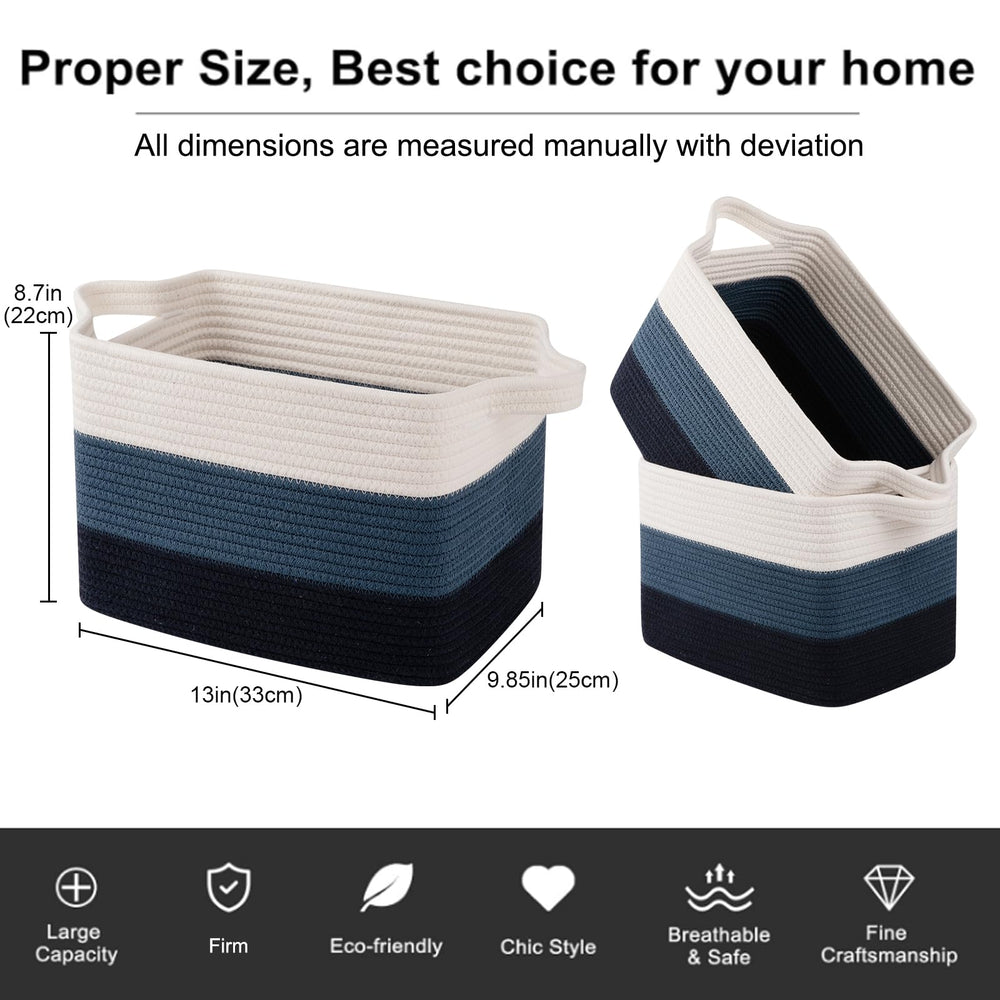 OIAHOMY basket with built-in three-strand handles for portable storage