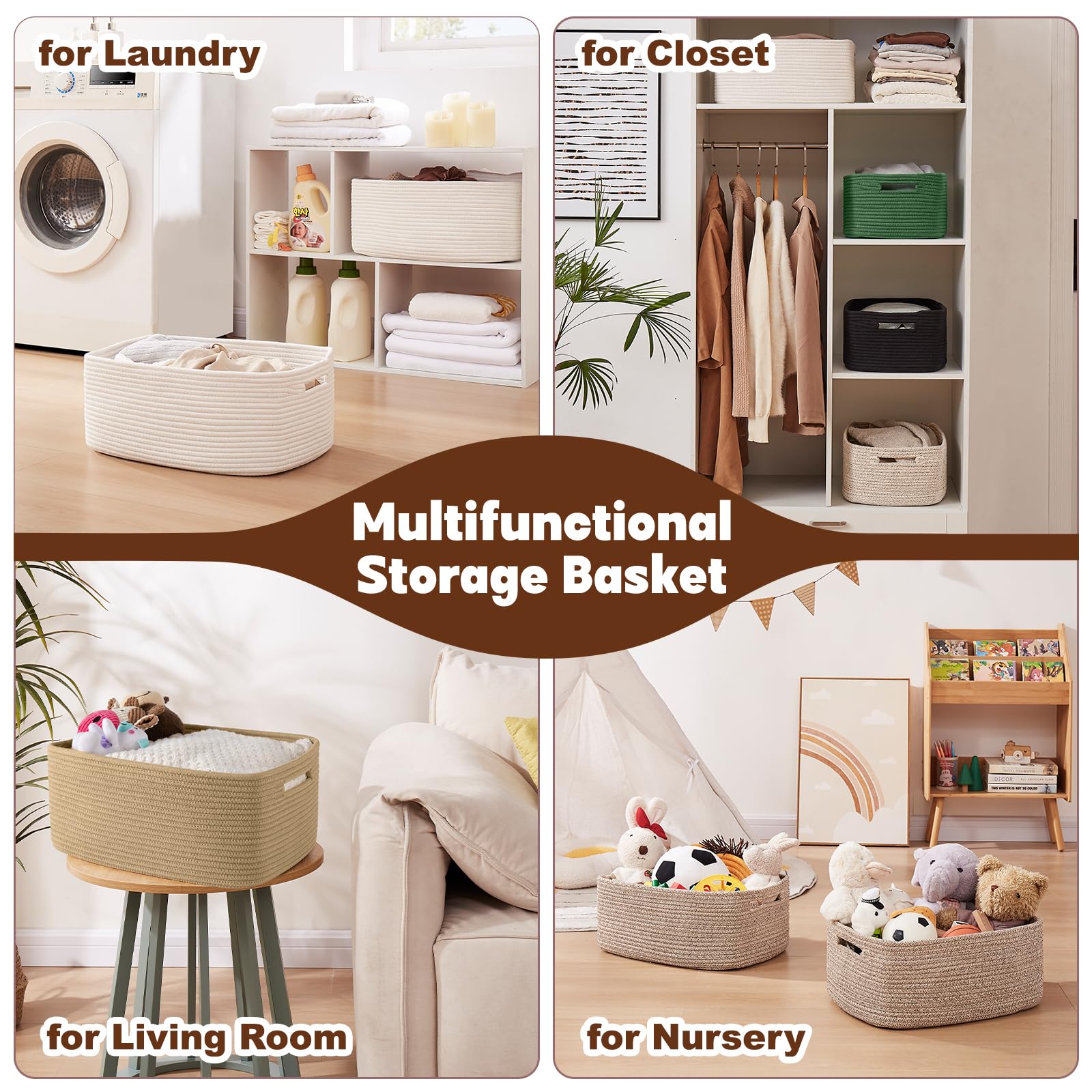 OIAHOMY basket in a living room blends decor with practical storage