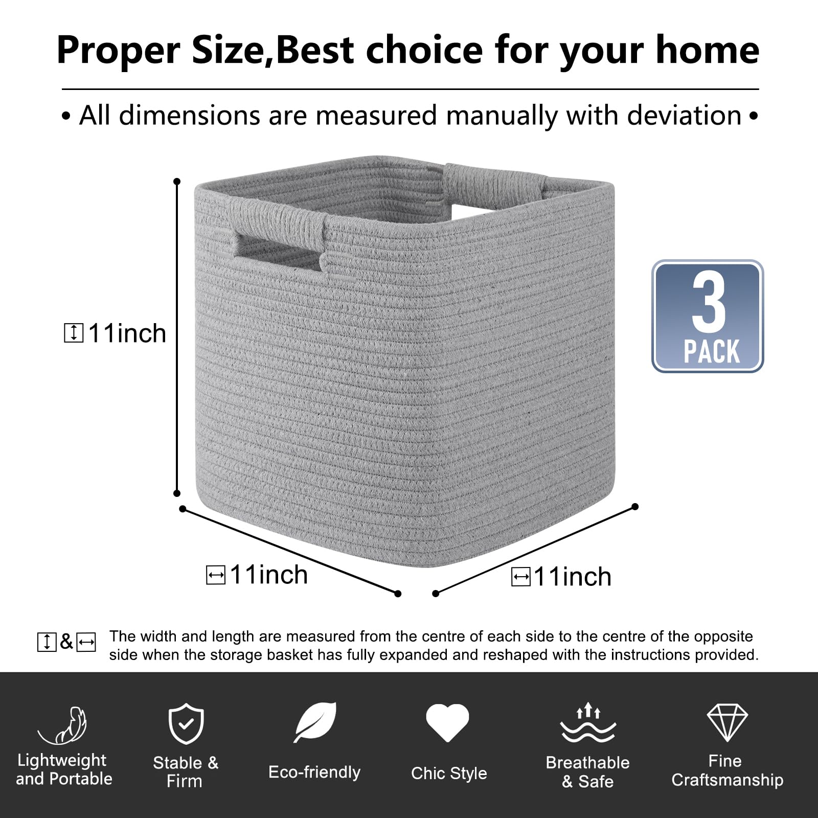 OIAHOMY grey bin showcases collapsible design for compact storage.