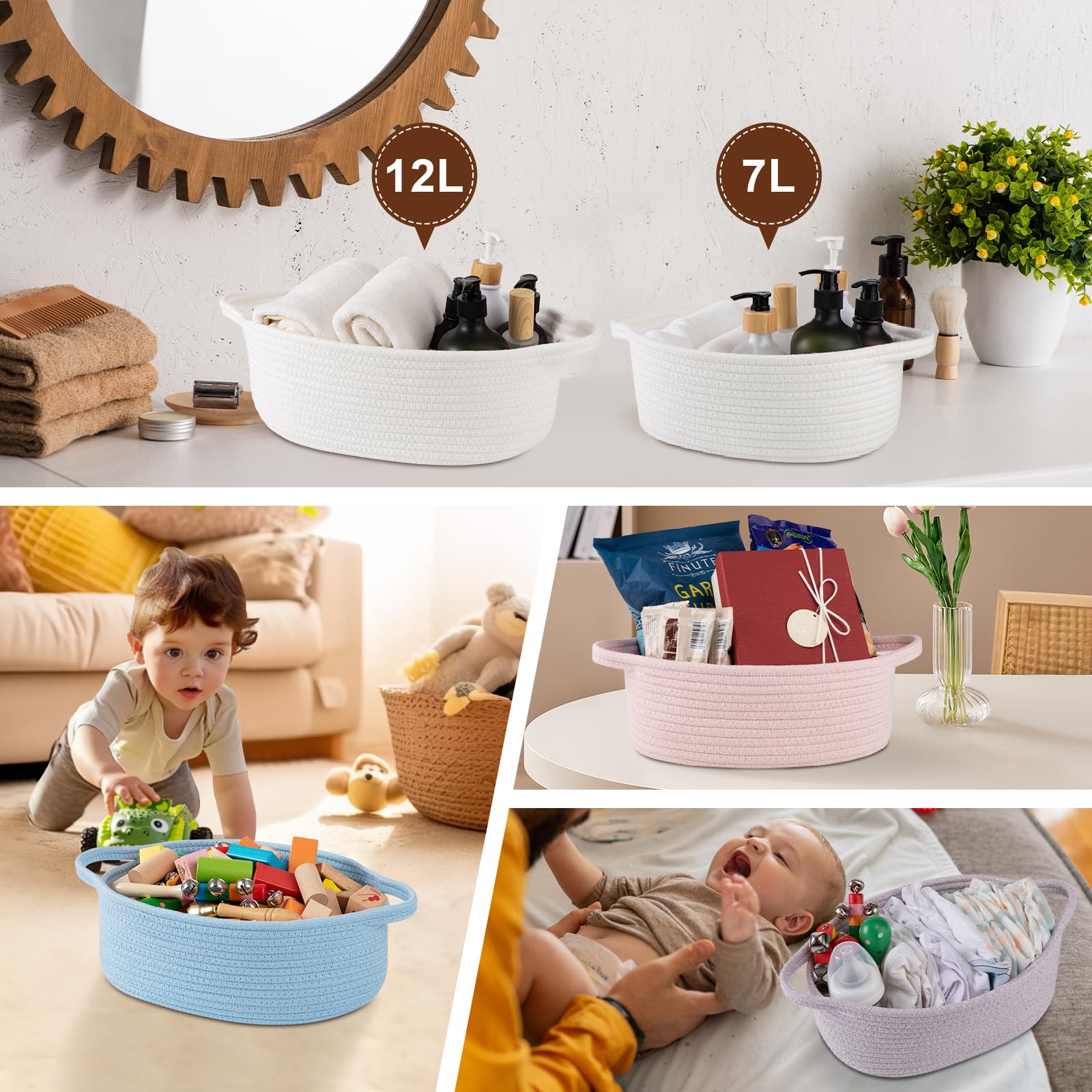 OIAHOMY basket with strong handles improves maneuverability