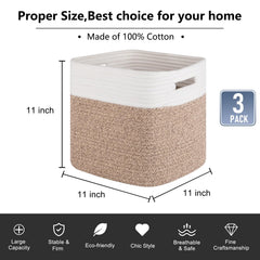 OIAHOMY three-pack cube baskets organized under a shelf.