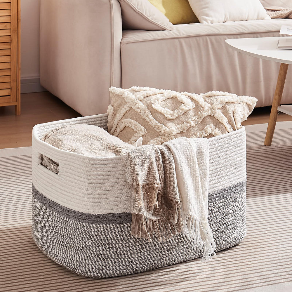 OIAHOMY toy storage basket with handles easy transport and organization