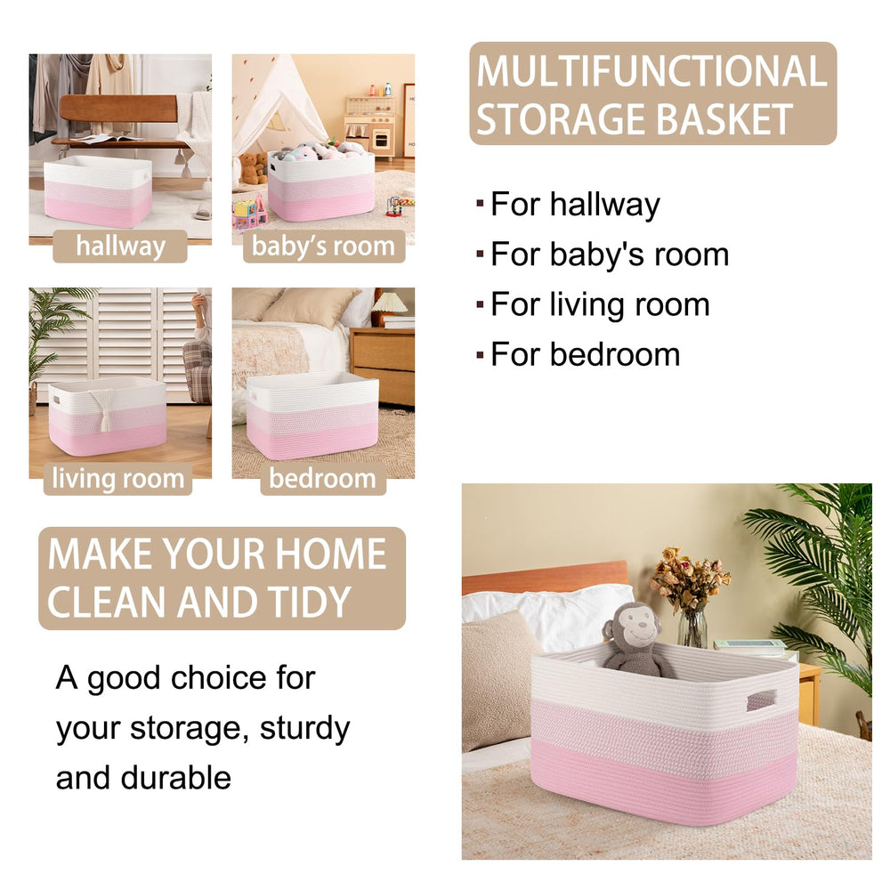 OIAHOMY toy storage basket in nursery scene highlights versatile storage.