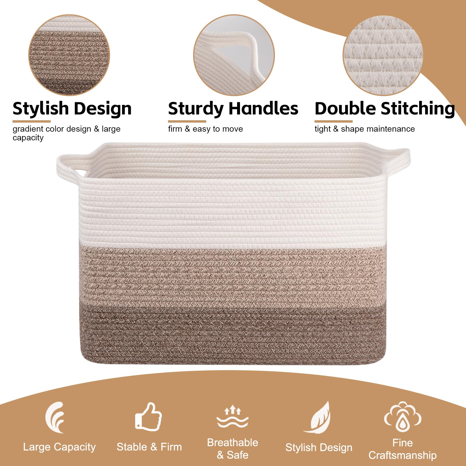 OIAHOMY washable basket offers easy cleaning, maintaining fresh odor-free storage solutions.