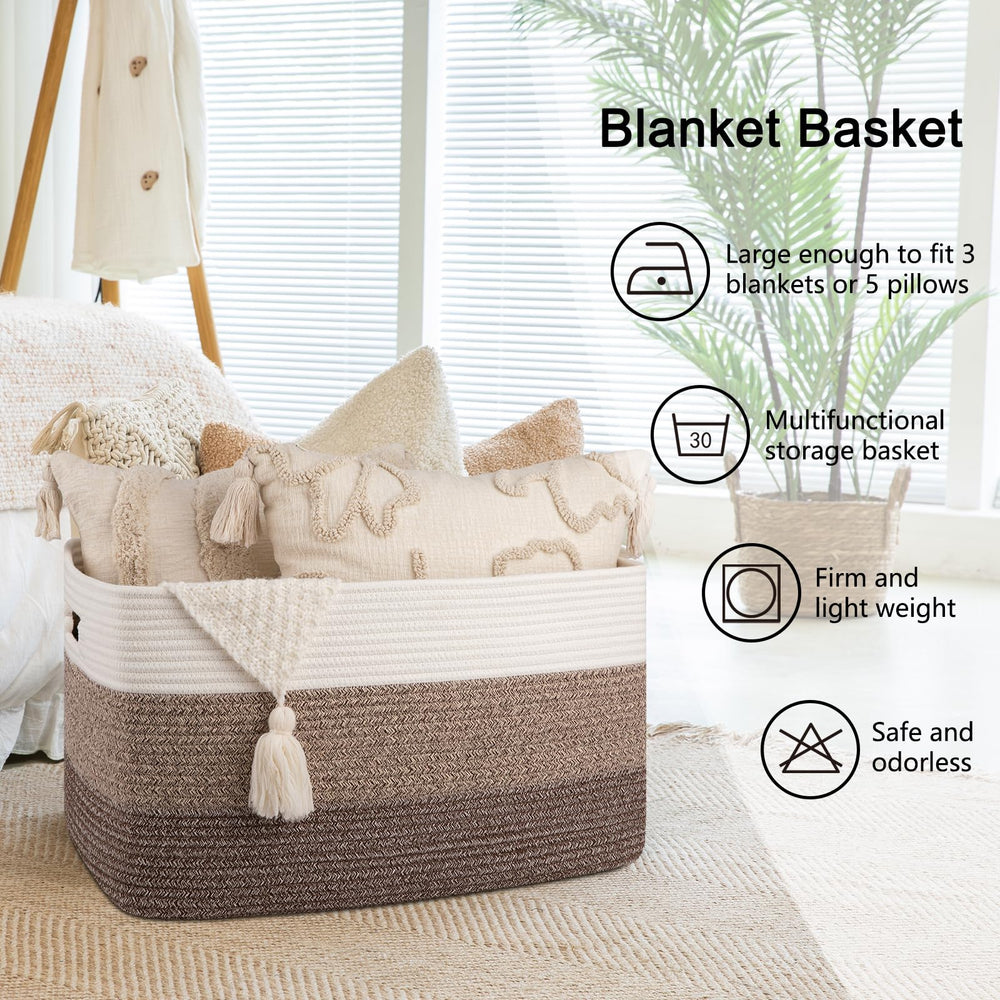 OIAHOMY washable blanket basket suitable for gentle machine wash