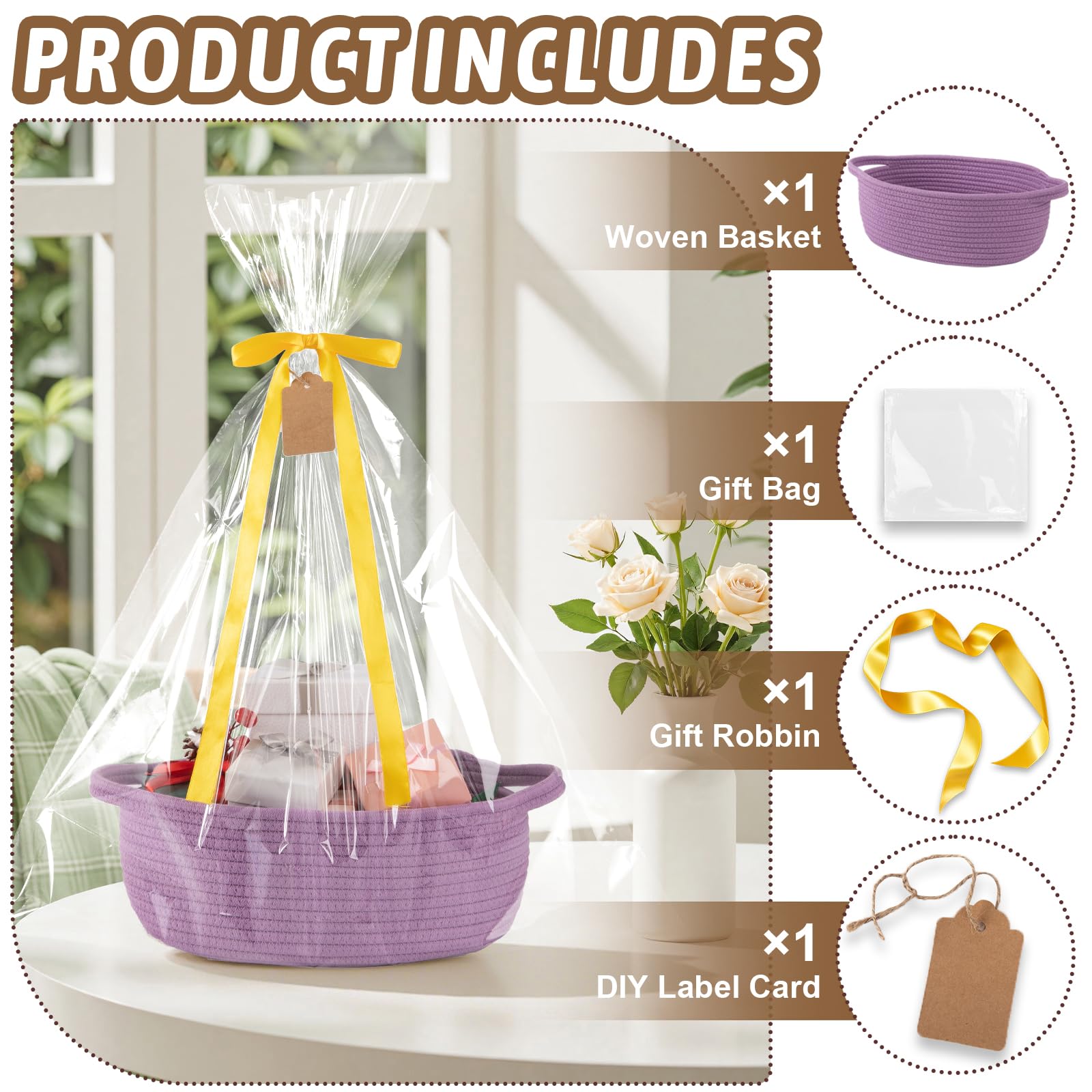 OIAHOMY woven cotton rope basket close-up, soft natural material suitable for baby rooms.