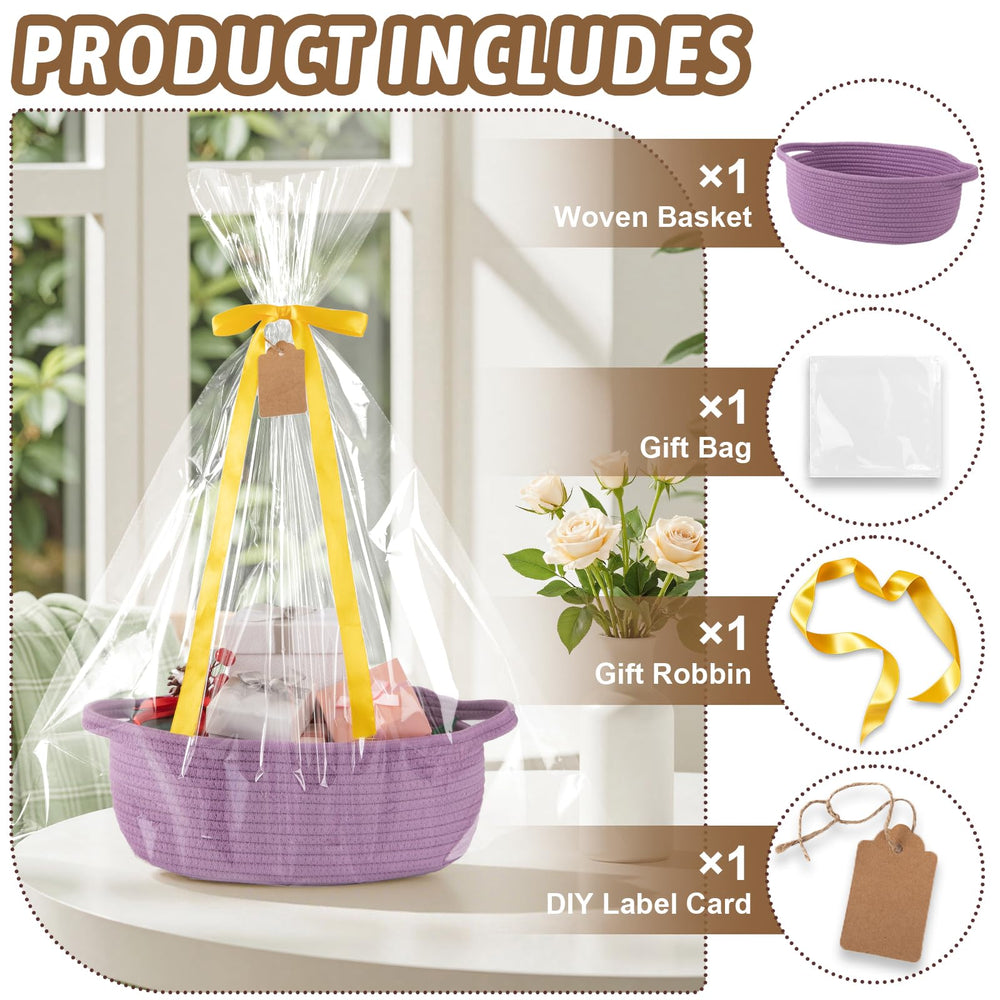 OIAHOMY woven cotton rope basket close-up, soft natural material suitable for baby rooms.