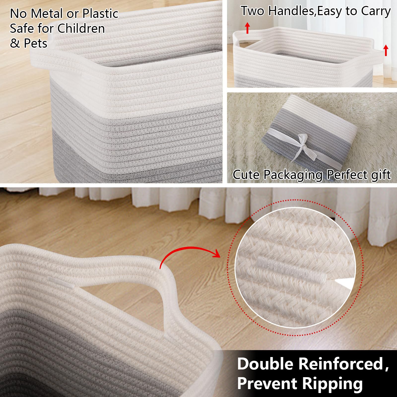 OIAHOMY cotton rope close-up shows soft texture and durable weave