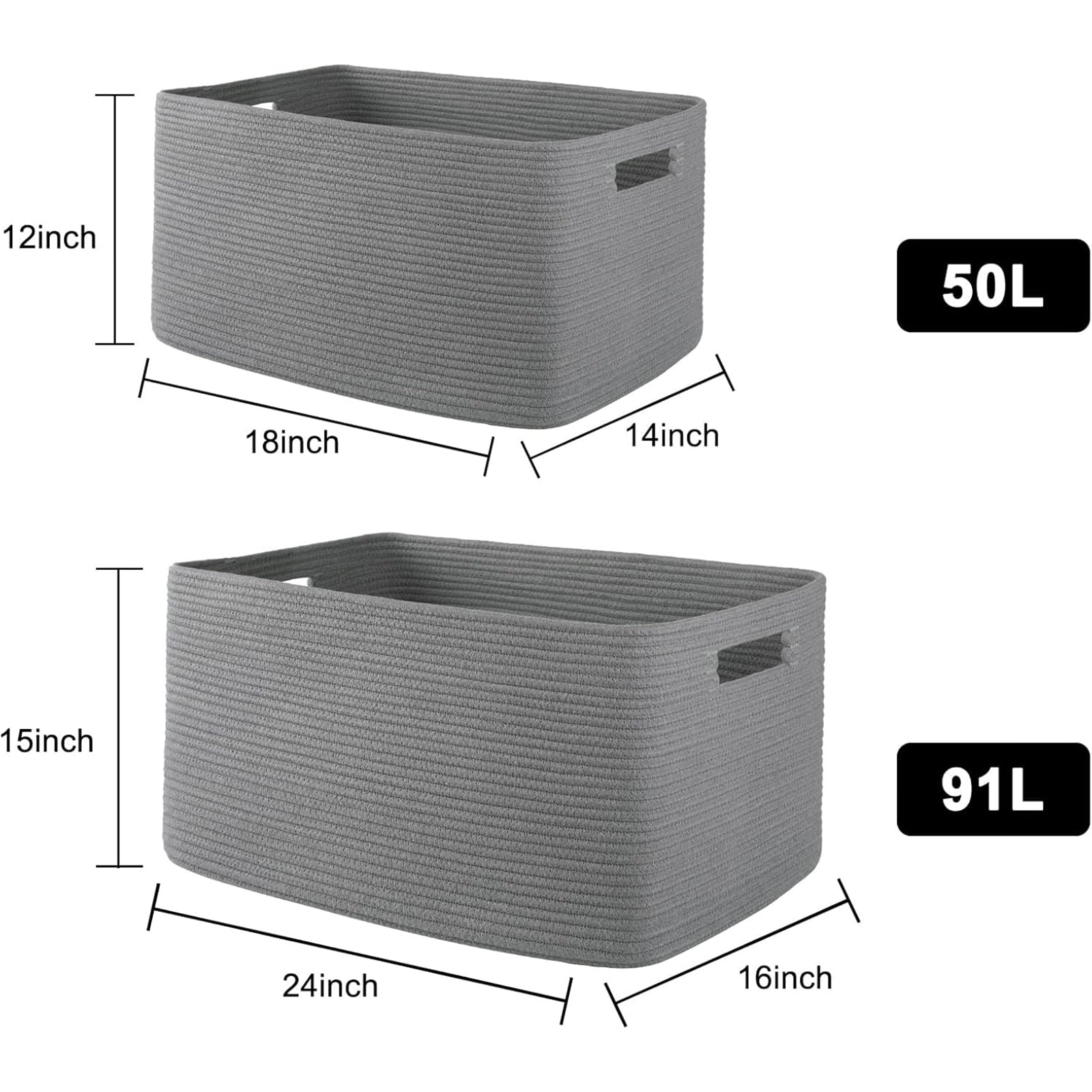 OIAHOMY basket with built-in handles offers effortless placement around rooms.