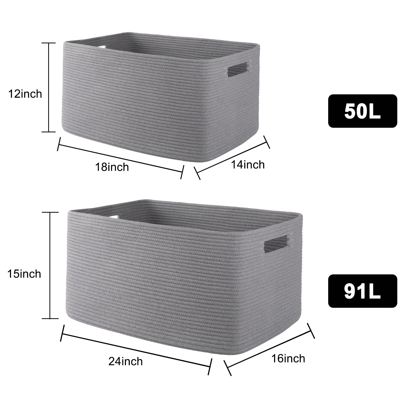 OIAHOMY XXLarge basket shows double stitched handles for durability