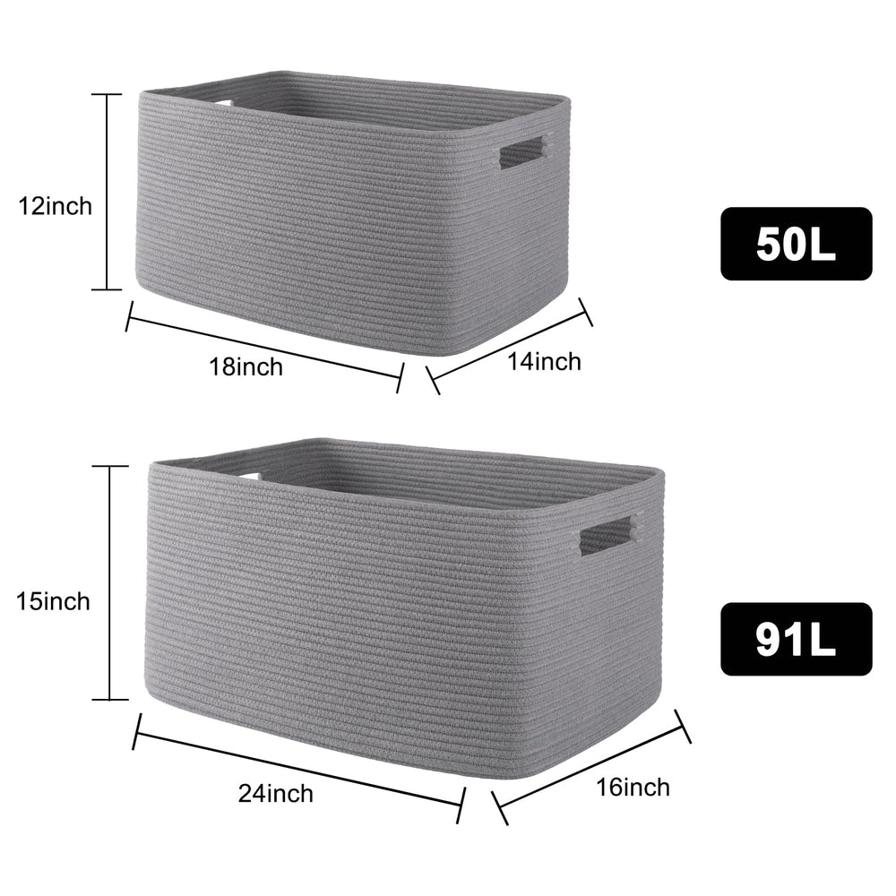 OIAHOMY XXLarge basket shows double stitched handles for durability