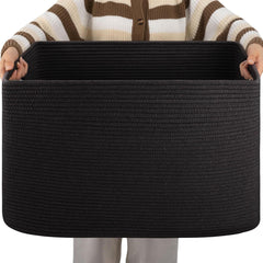 OIAHOMY XXLarge blanket basket stores blankets neatly in living rooms