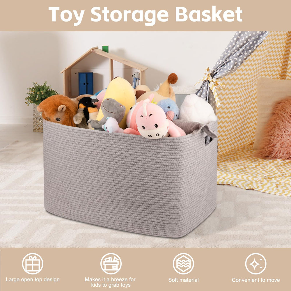 OIAHOMY XXXXL basket living room setup keeps toys and clothes organized.
