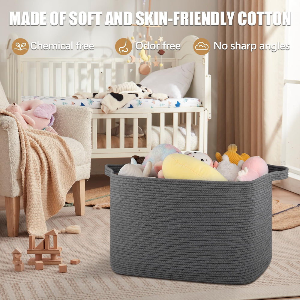 OIASKET 118L blanket basket in living room blends with decor