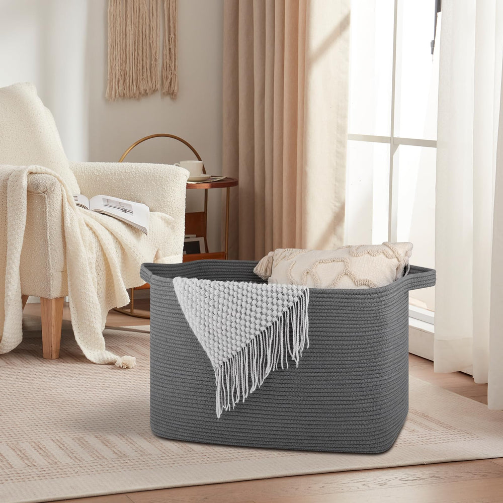 OIASKET 118L blanket basket with washable design and soft rope