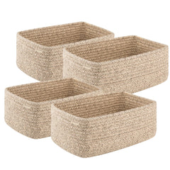 OIASKET 4-pack baskets side view ideal for compact shelf organization.