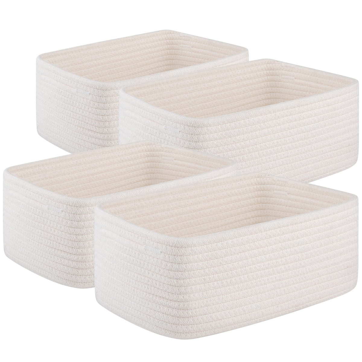 OIASKET 4-pack baskets on a shelf demonstrate compact storage for toys and towels.