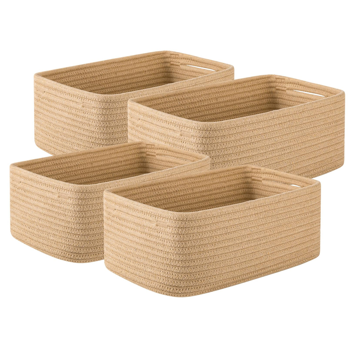OIASKET 4-pack small storage baskets on shelves for tidy rooms