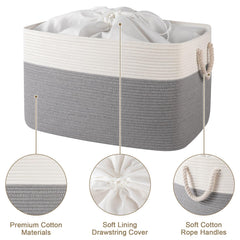 OIASKET 95L basket lid open demonstrates easy-access storage for toys and blankets