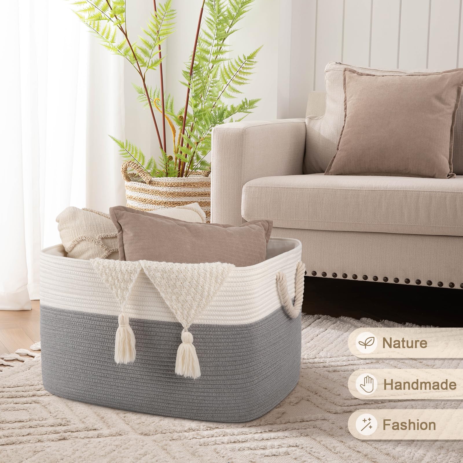OIASKET 95L basket in nursery setup for blankets and plush toys