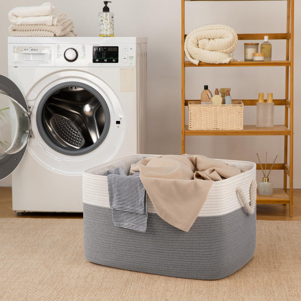 OIASKET 95L basket storing towels keeps bathroom essentials organized