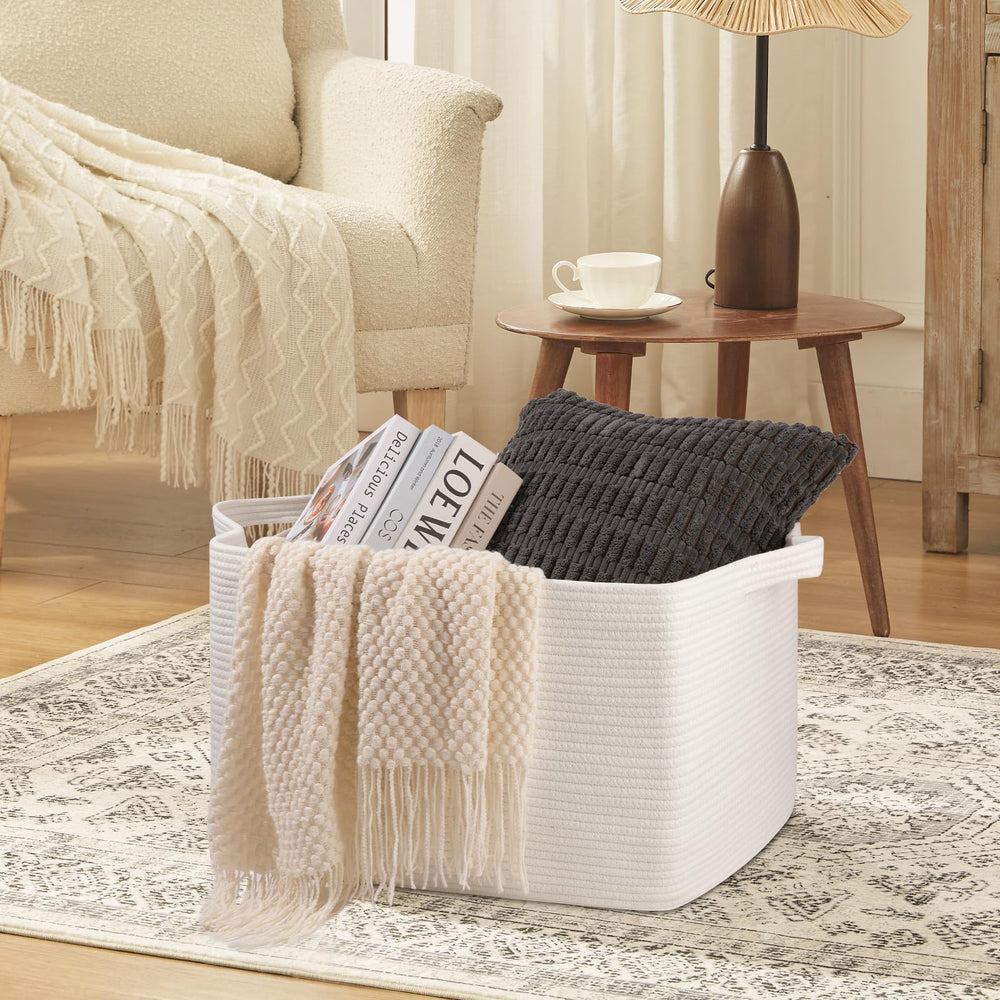 OIASKET 95L blanket basket used as toy storage keeps kids' toys accessible.