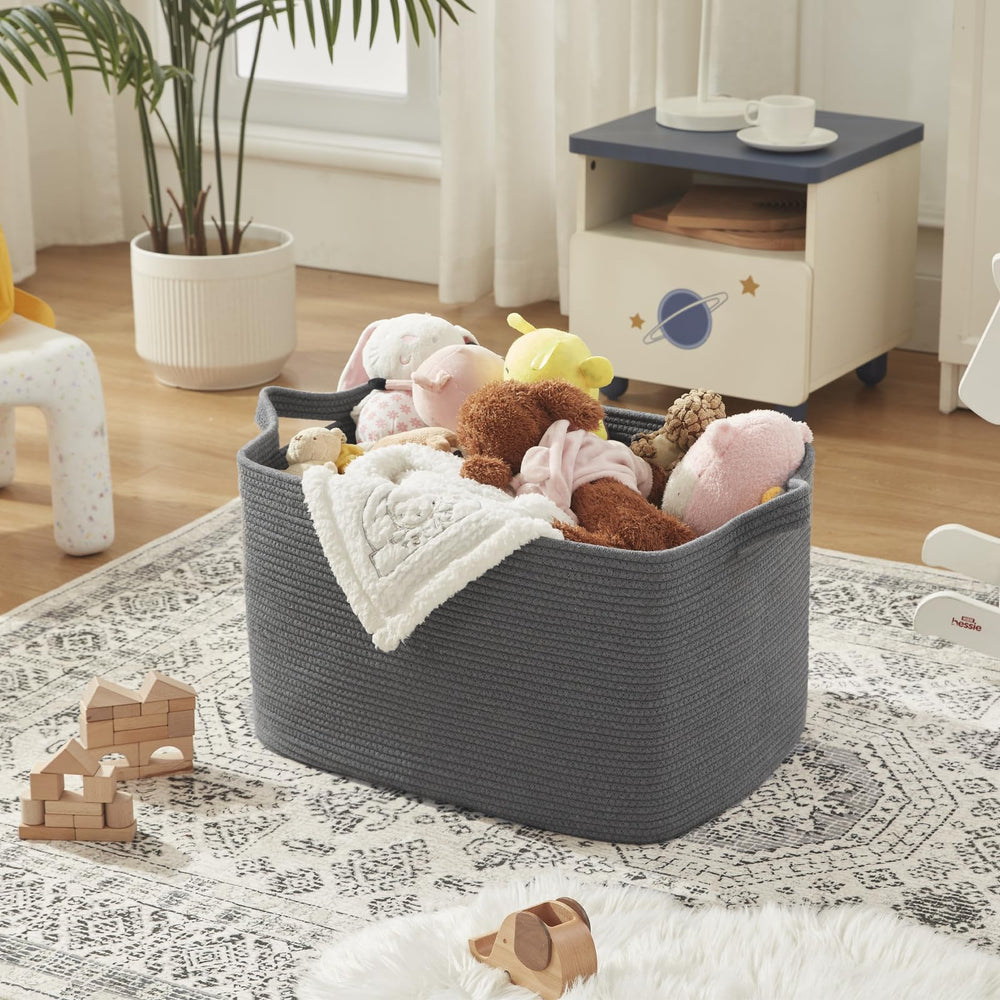 OIASKET 95L basket on a shelf fits neatly in closet or laundry area