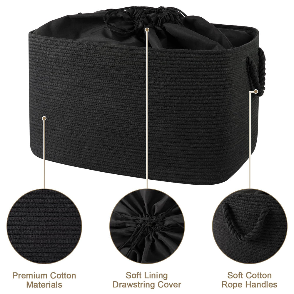 OIASKET 95L blanket basket open-lid storage for fast access.