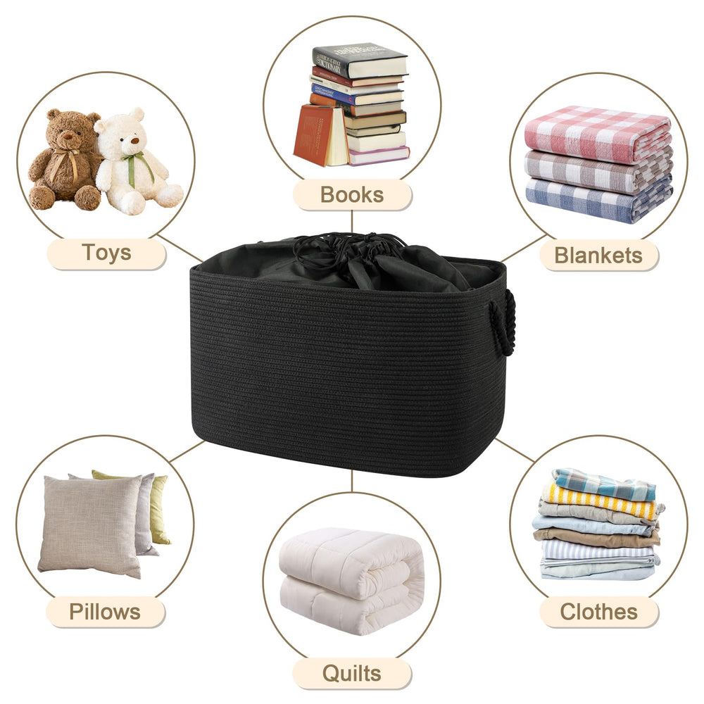 OIASKET 95L blanket basket towel storage for linen closets.