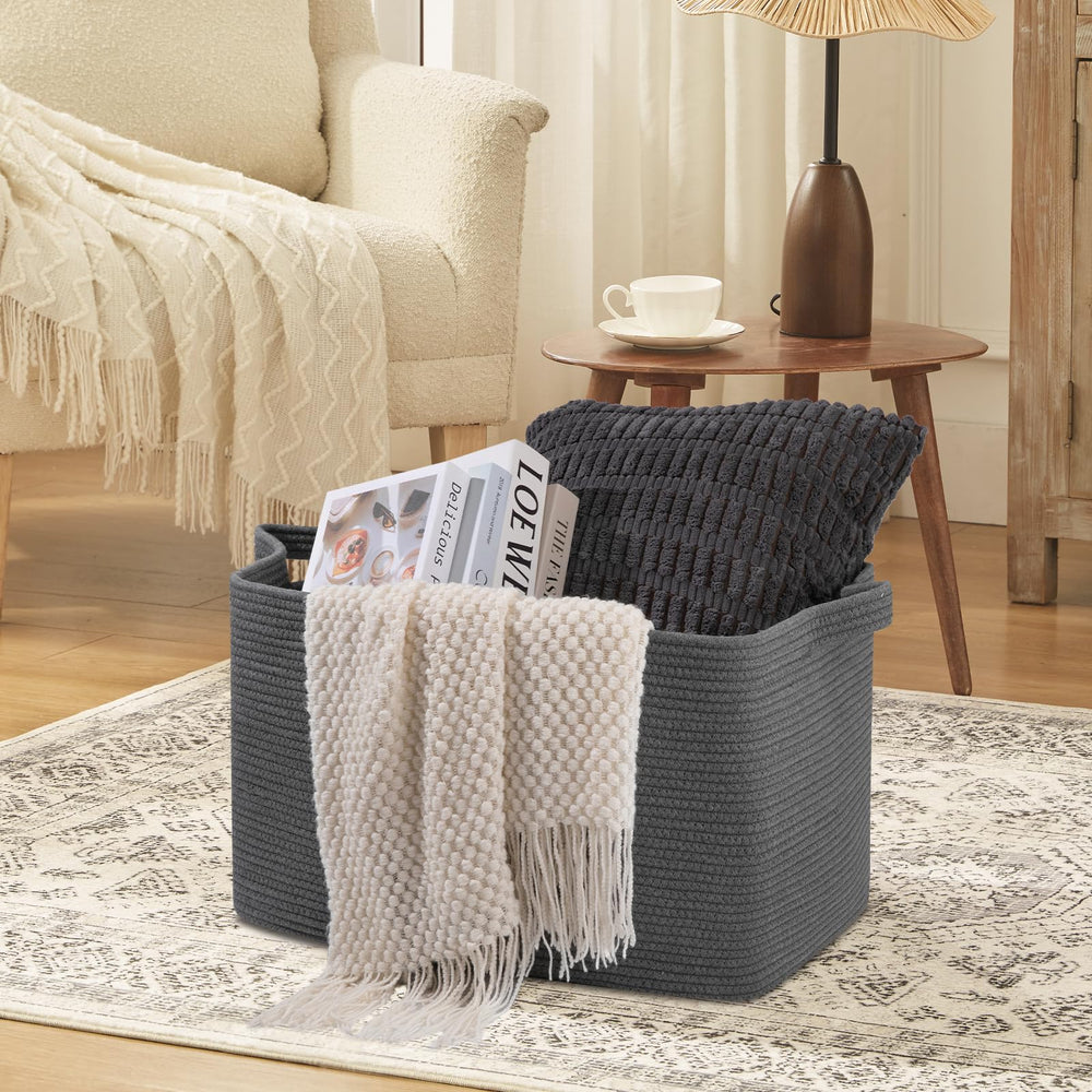 OIASKET blanket basket filled with toys for versatile nursery storage