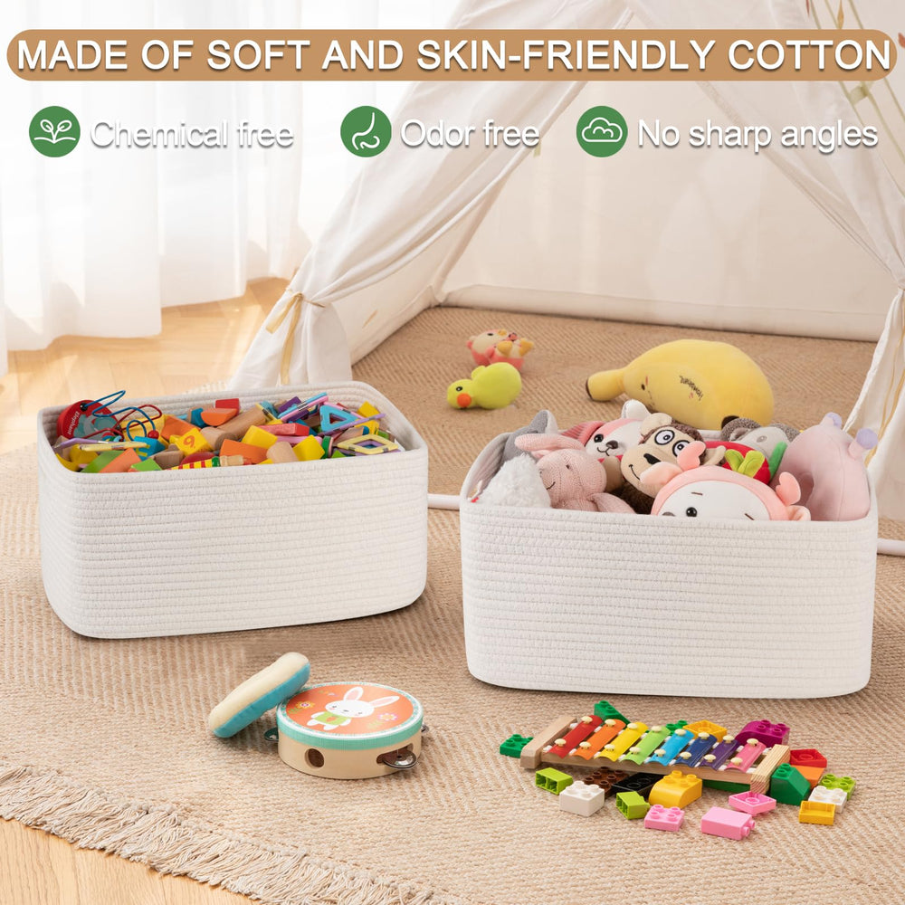 OIASKET baby nursery storage basket keeps diapers or toys neatly within reach.