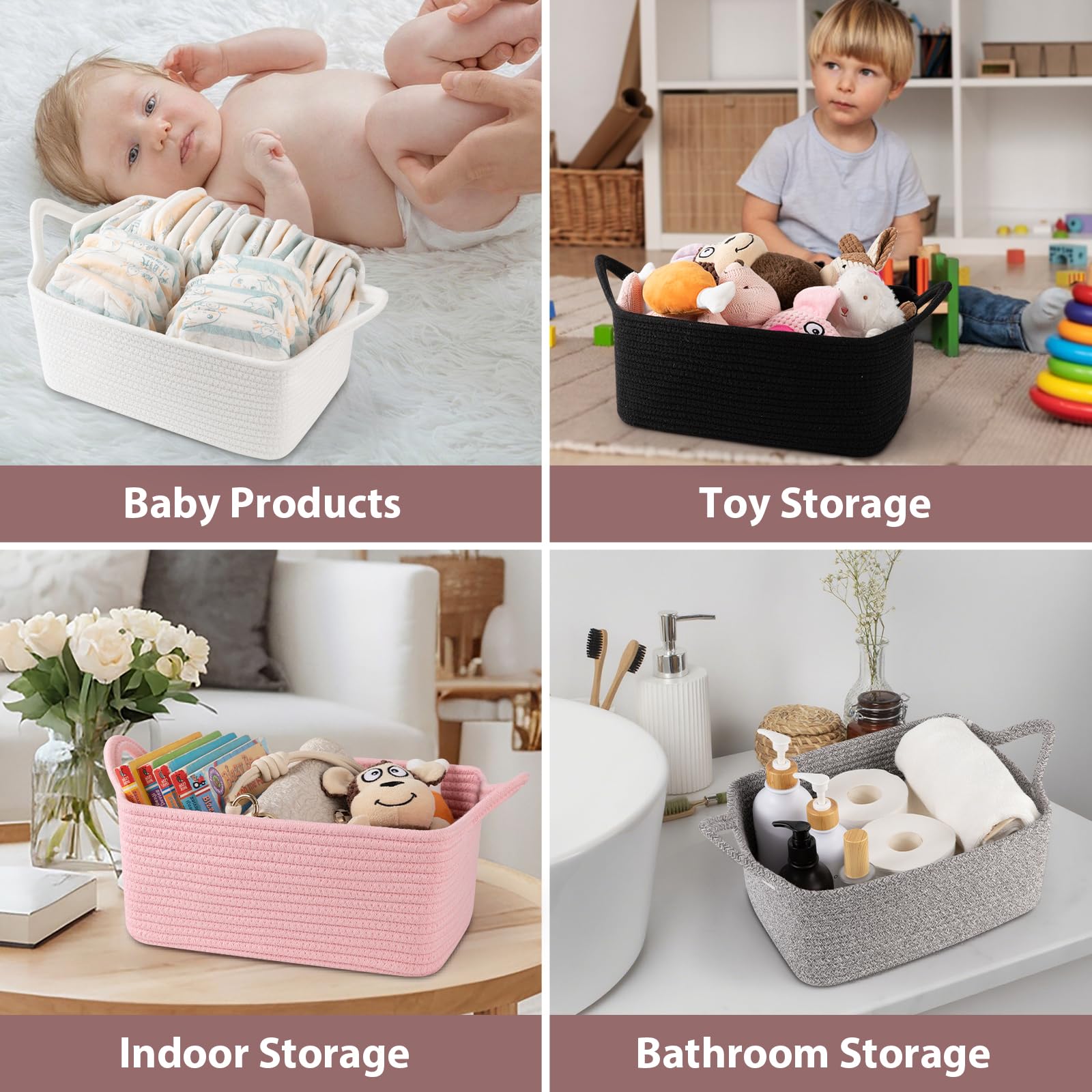 OIASKET nursery-sized basket measures 13.6 by 10 inches.
