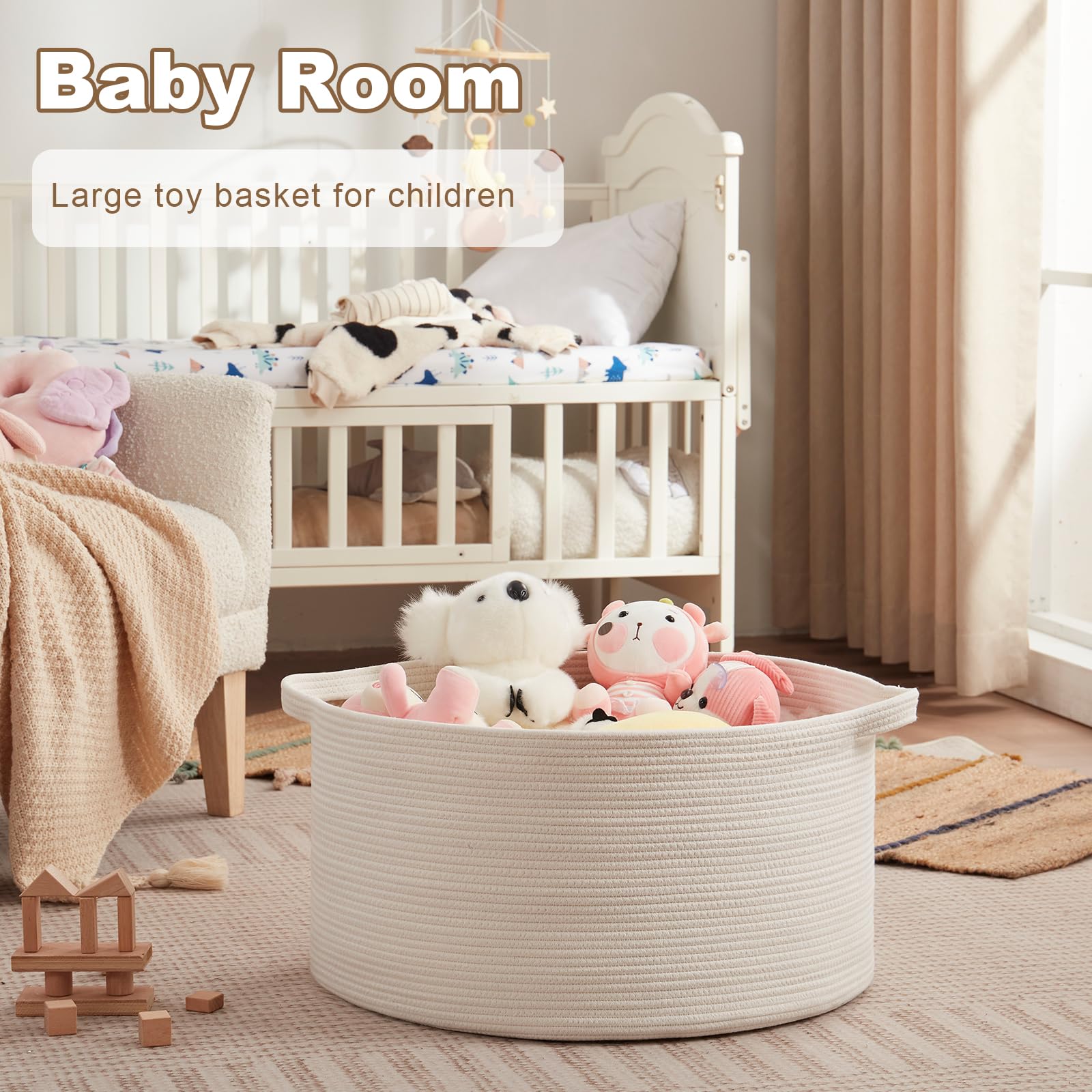 OIASKET basket handles detail with double stitching for easy transport of heavy items.
