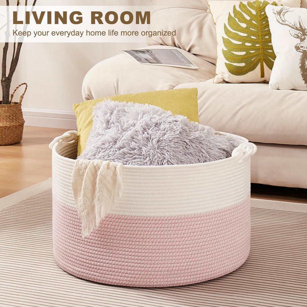 OIASKET basket handles detail highlights sturdy woven handles for easy transport.