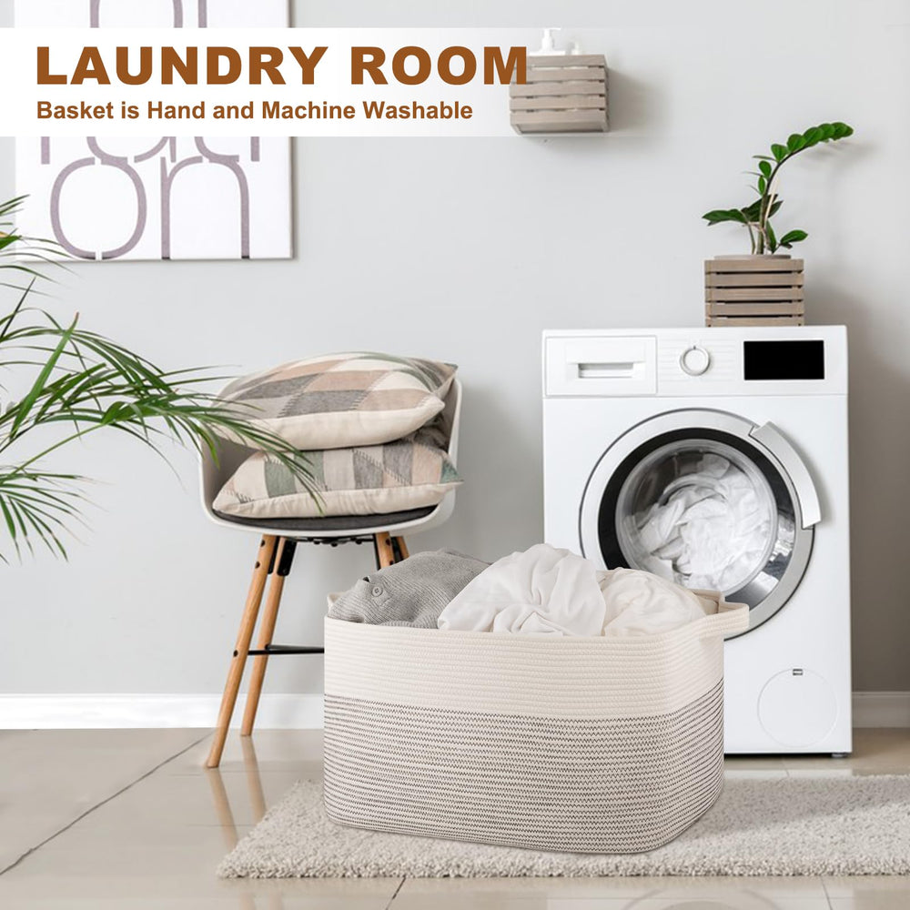 OIASKET basket with handles demonstrates portability for moving storage