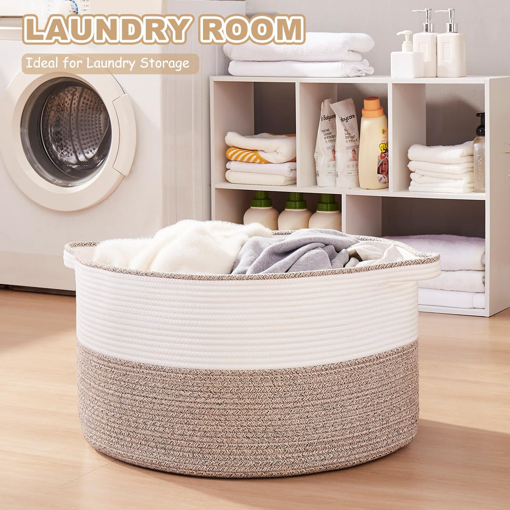 OIASKET blanket basket cotton rope texture feels soft yet durable